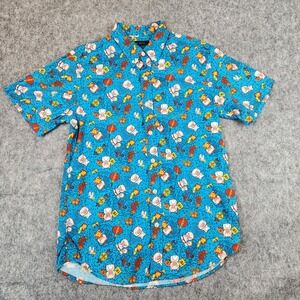 Andy South Shirt Men M Blue Chinese New Year Lunar Pig Hawaiian Button Down